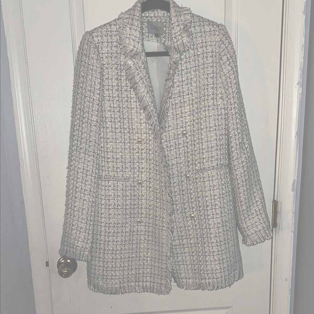 Cream/Black Blazer with Opalescent thread